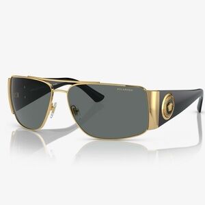 Versace Gold and Black Designer Sunglasses - New with original box